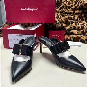 Brand new NEVER worn Salvatore Ferragamo heels. Extra heels provided in og box.